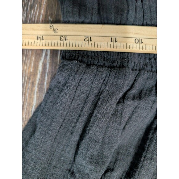 LOFT Outlet Dress Womens Small Black Short Sleeve V Neck 100% Cotton Boho Casual - Picture 8 of 8